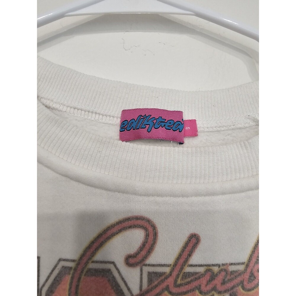 Edikted Sweatshirt White Oversized NASCAR Graphics Size Small Racing Crewneck - Picture 2 of 5
